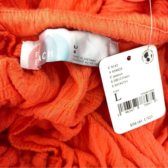 Free People NWTs La La Maxi Dress Orange size large - Picture 7 of 8